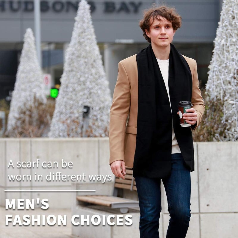 FULLRON Store Men Winter Scarf Soft Warm Long Cashmere Feel Scarves - Image 5